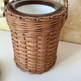Wicker rattan ice bucket