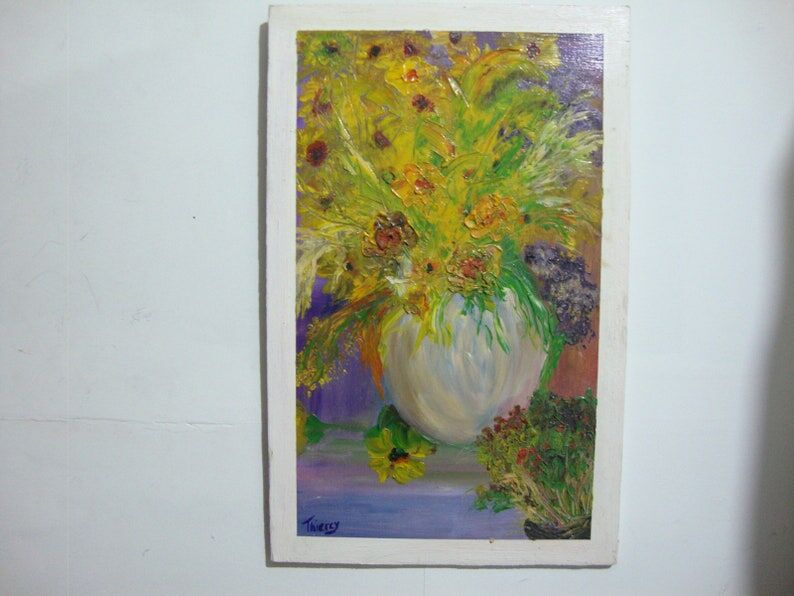 Floral oil painting signed