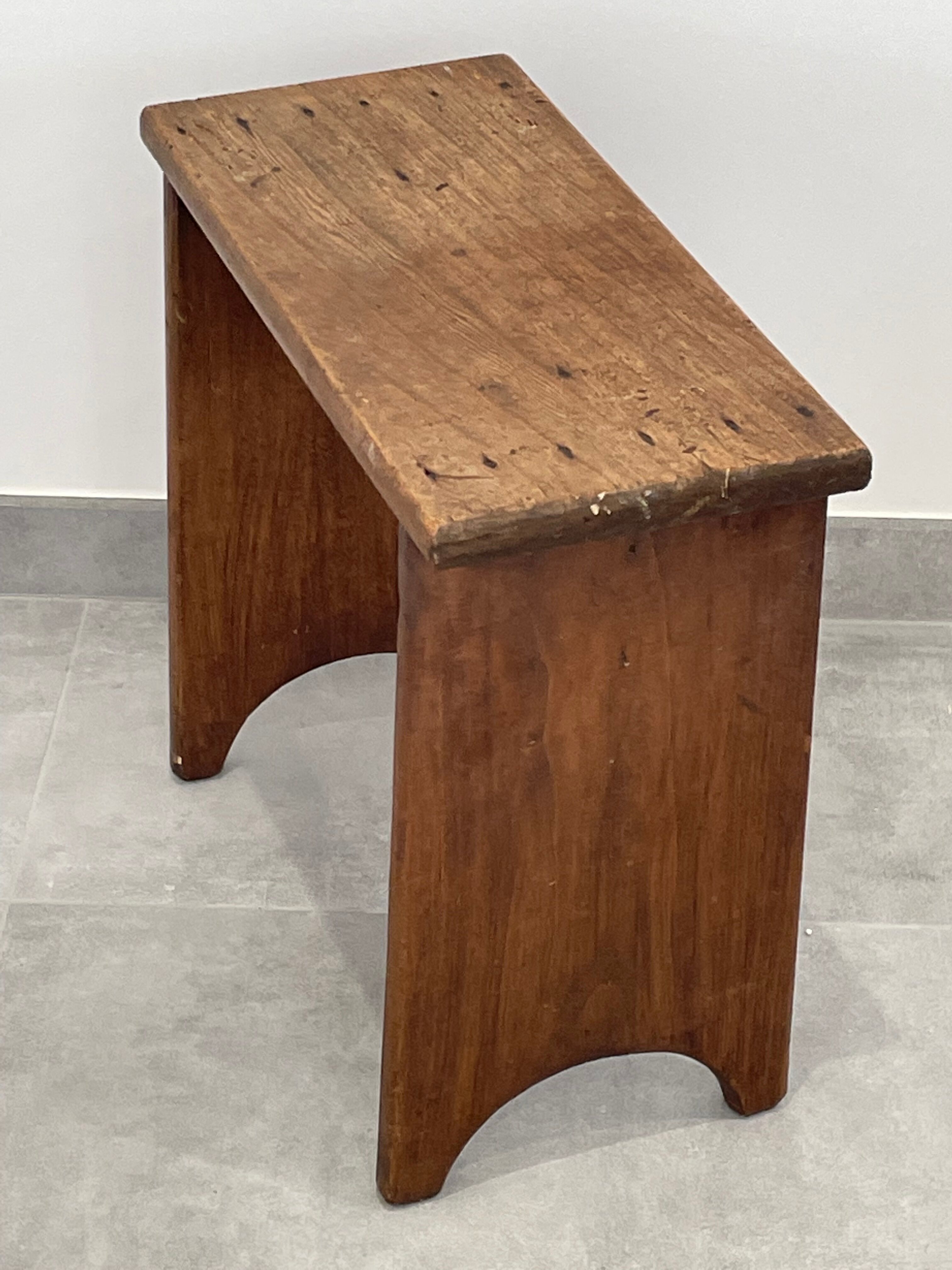 Lace bench in natural wood folk art, quite high