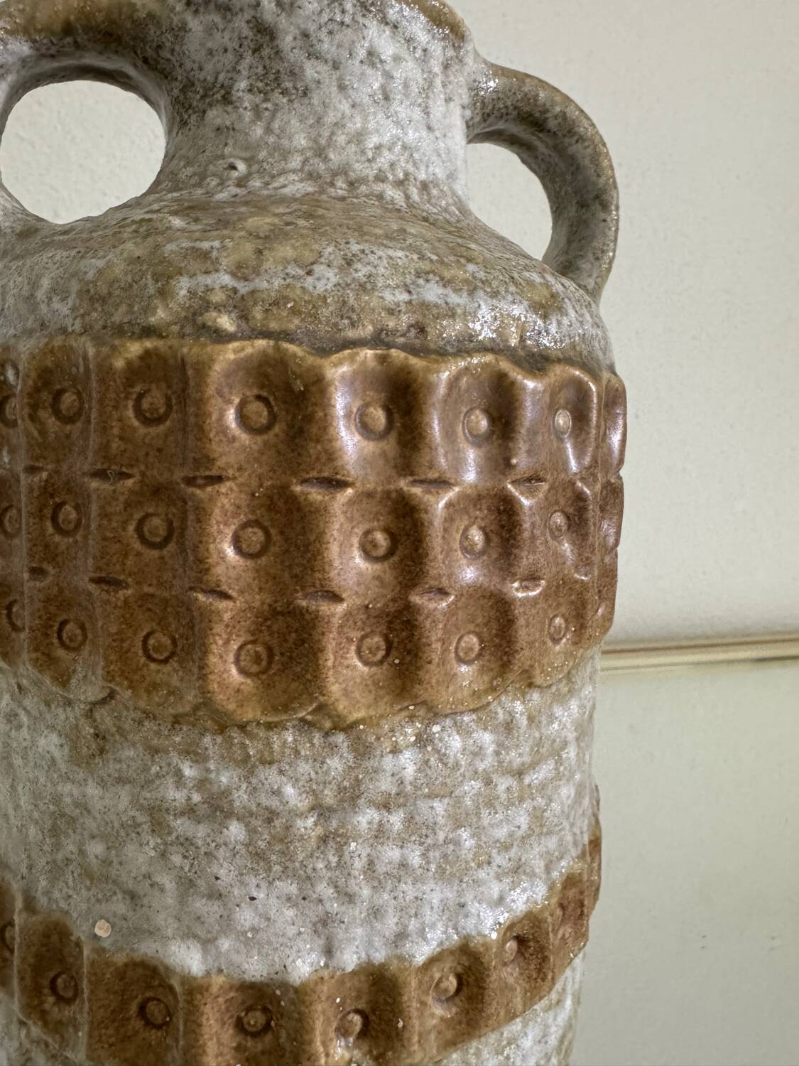 German ceramic vase with handles from the 60s