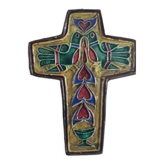 Enamelled ceramic cross JC Taburet