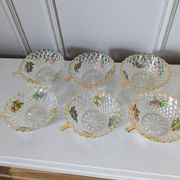 6 coupelles en verre ciselé