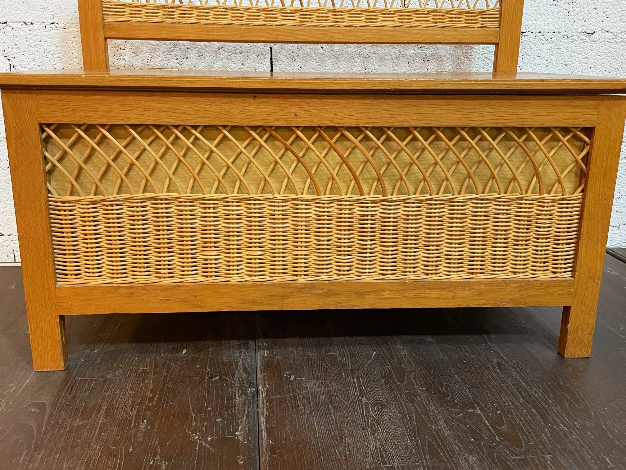 Vintage 1960s rattan toy chest