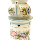 Polychrome porcelain tea pot with 20th century floral decoration