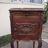 Louis XV style bedside table Walnut beginning 20 eme