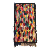 Berber carpet Beni Ouarain with colored diamonds 185x97cm