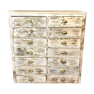 Craft furniture with 14 drawers 1950