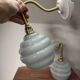 Pair of blue swan neck wall lights