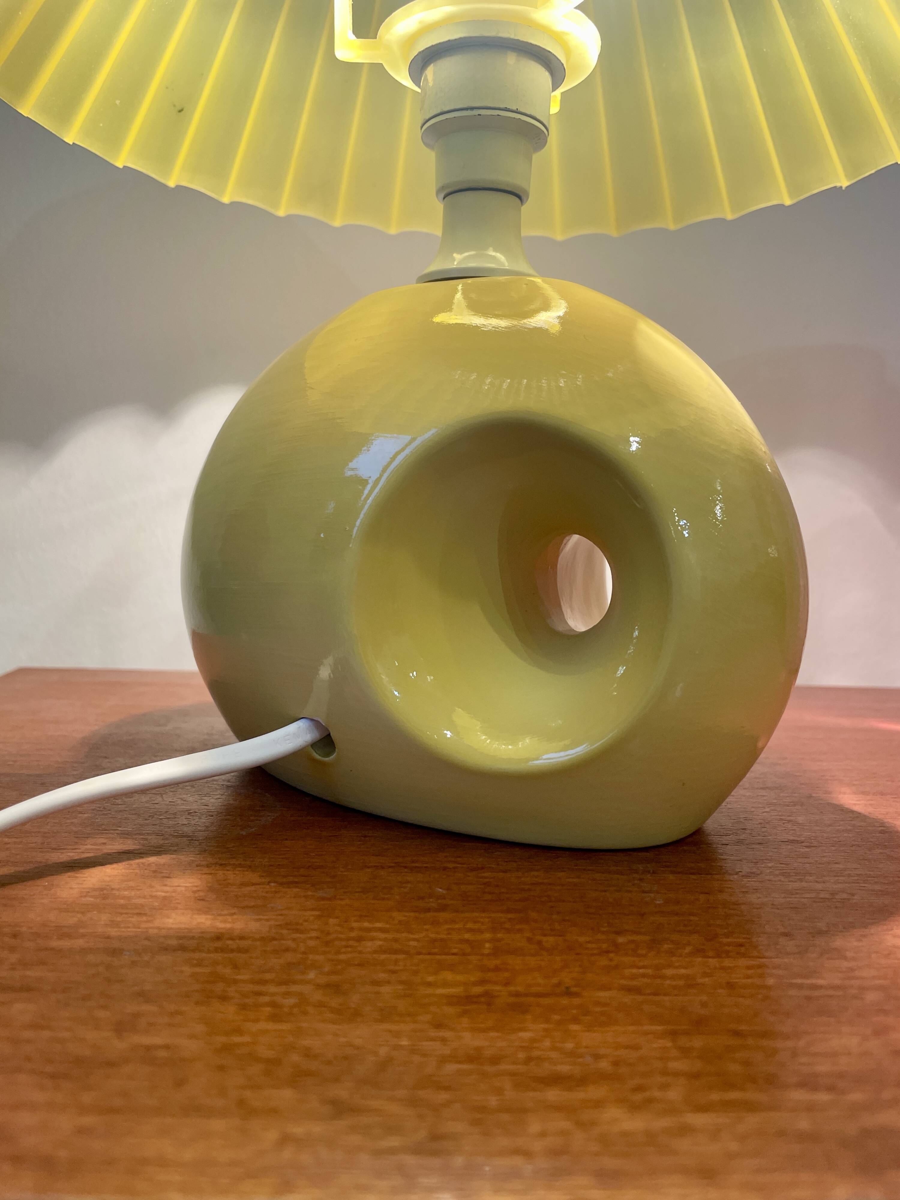 Yellow ceramic lamp organic shape