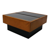 Vintage Cognac Leather Coffee Table / Bar by De Sede, 1960/70s