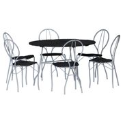 Vintage garden set Tore Ahlsén "Pia", table and 6 chairs, modern Swedish, 1990s.