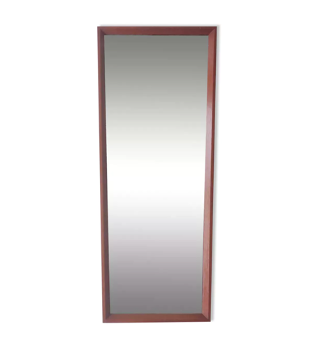 Scandinavian teak mirror, trapezoidal shape
