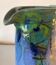 Saint clement-les-places pitcher in blue and green glazed ceramic