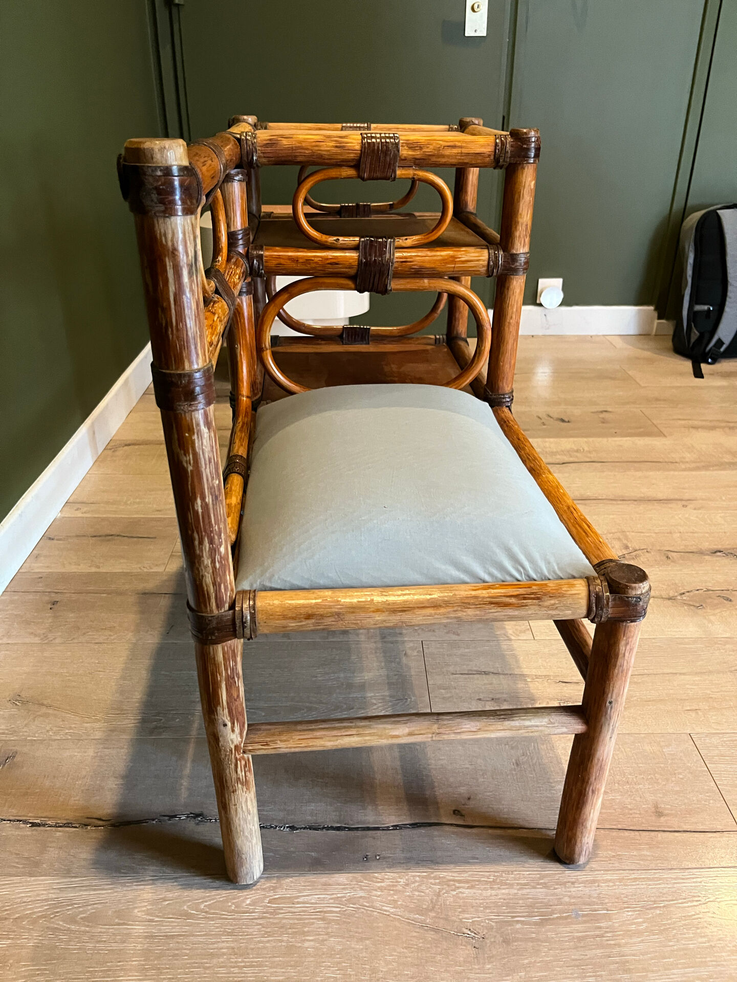 Vintage bamboo bench