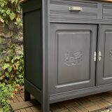 Parisian art deco buffet in solid walnut 1930