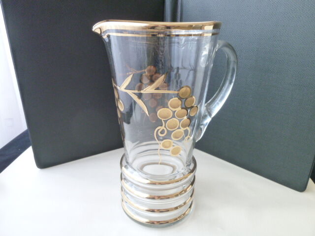 Decanter pitcher or orangeade in blown glass Vintage 1.7 l