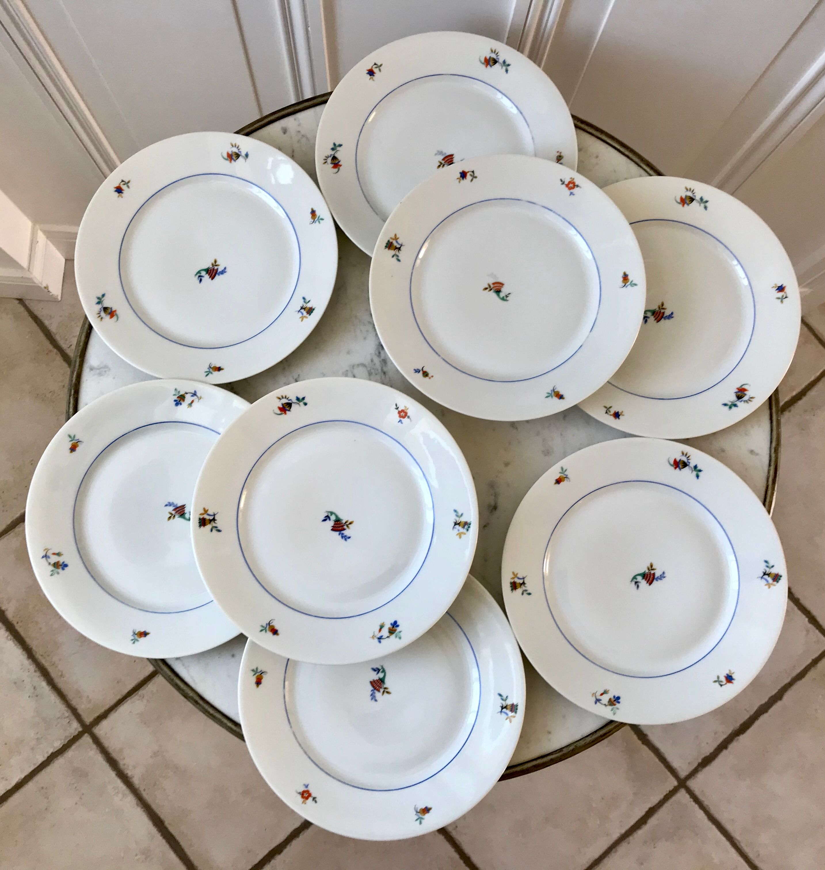 Set of 8 dessert plates Made in France registered model "Czech" years 50-60