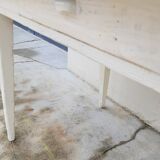 Old patinated bistro table with one drawer - 1m20