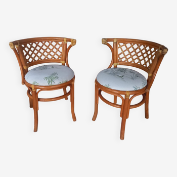 Paire de chaises en rotin vintage