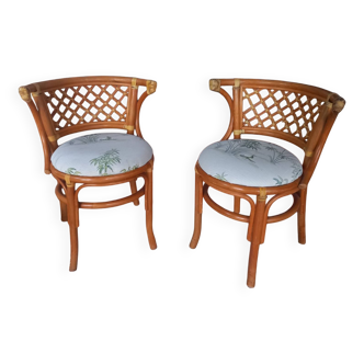 Paire de chaises en rotin vintage