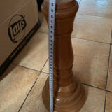 Solid oak turned lamp base