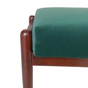 Pair of vintage green velvet stools, mid-century, Edmund Homa, 1960s