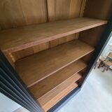 Old black oak bookcase drawer storage unit dresser shelf cabinet of curiosities