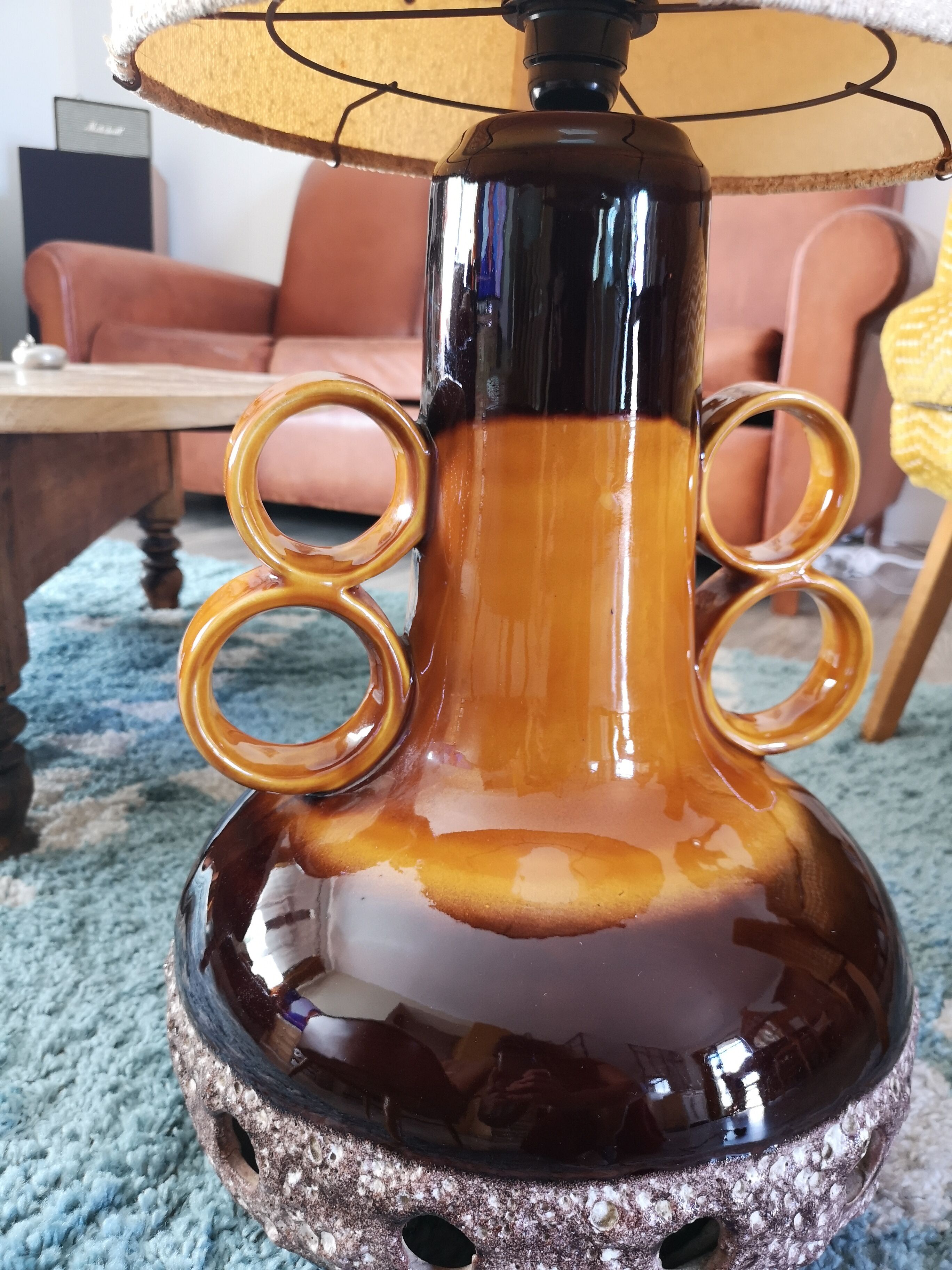 Vintage ceramic floor lamp Fat lava 1960