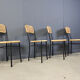 Wicker and metal dining chairs, 1980s - set of 4