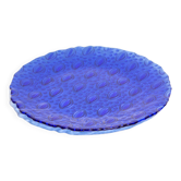 Vintage dark blue decorative plate in glass, Italy, 1960s.