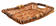 Rectangular wicker basket tray, rope & wood