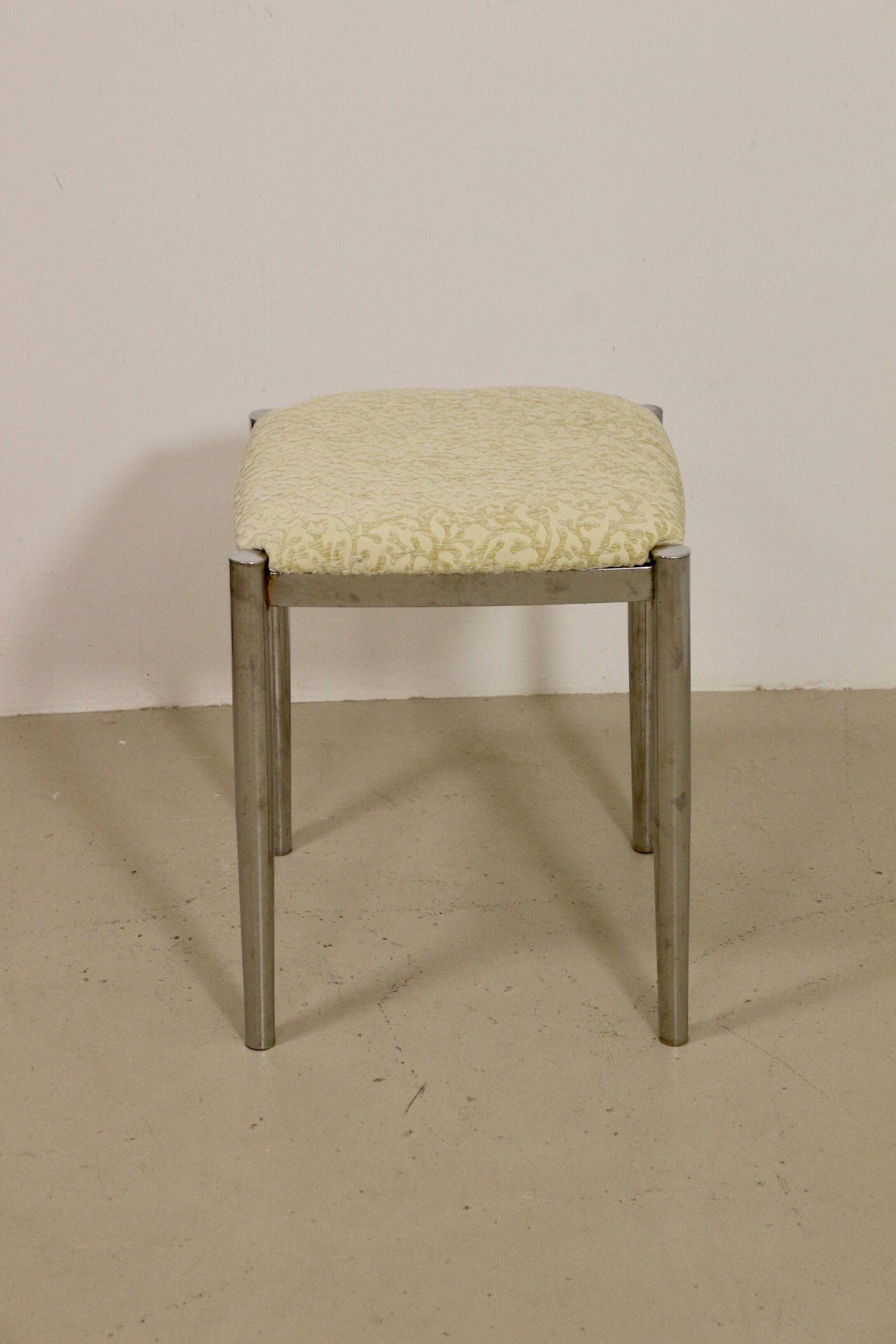 Stool with metal chromed base edition Casamance