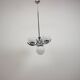 Art Deco Chrome and Pink Glass Chandelier, 1930's, Czechoslovakia