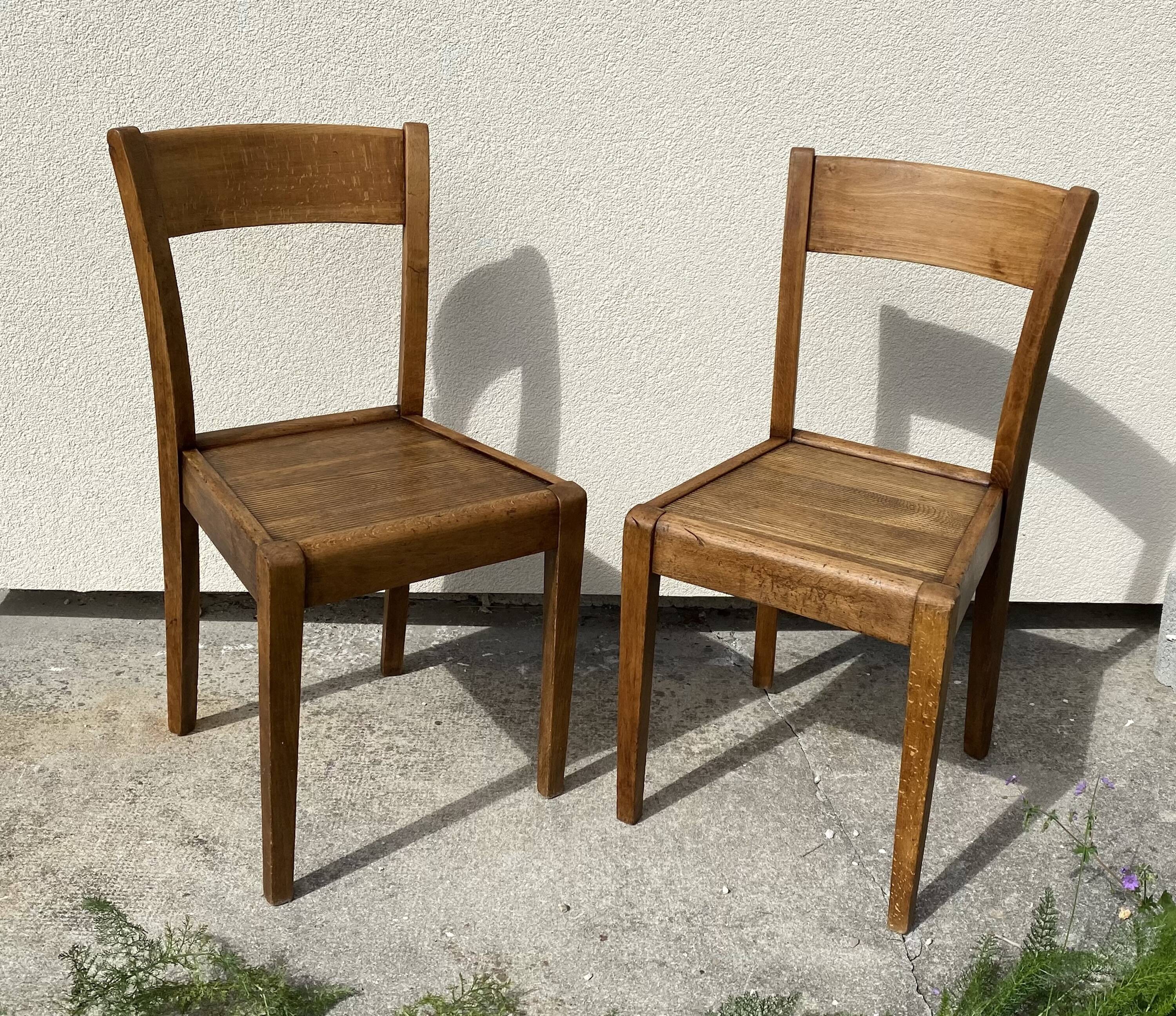 Paire de chaises bistro reconstruction vintage 1940