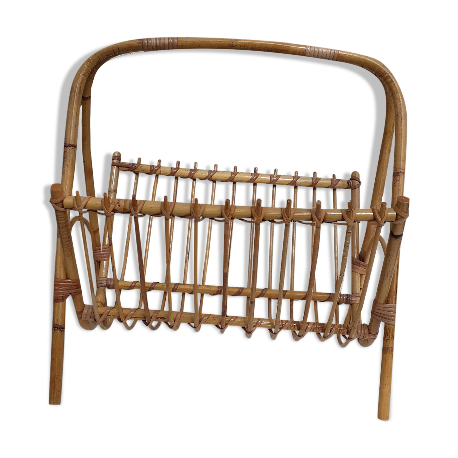 Rattan magazine holder
