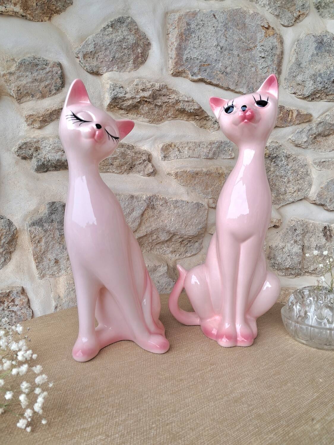 Vintage ceramic cat statue