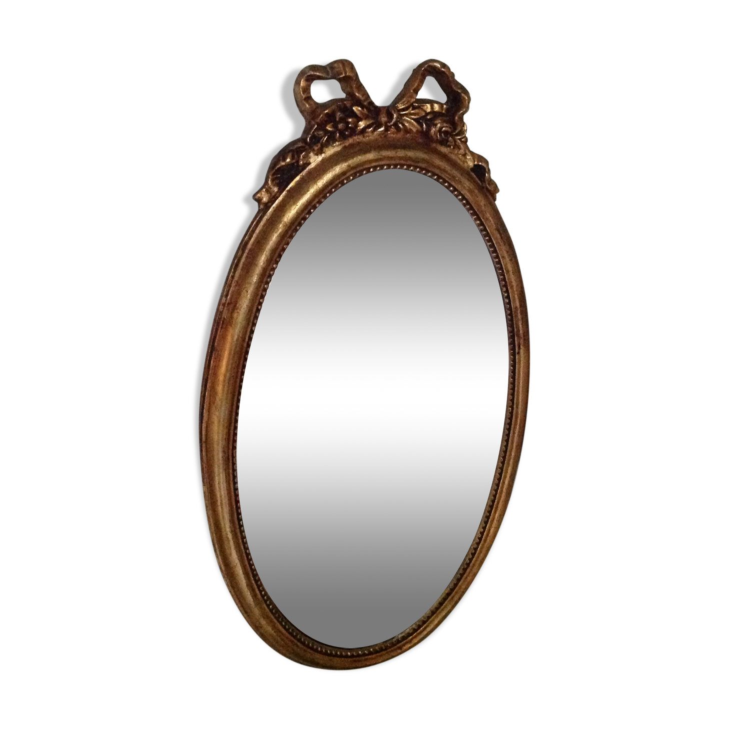 Mirror gold wood medallion - 43x24cm