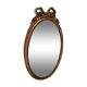 Miroir médaillon en bois doré - 43x24cm