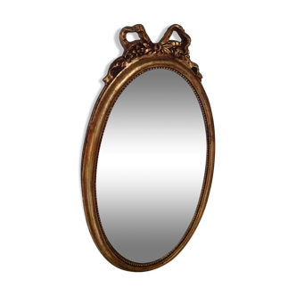 Mirror gold wood medallion - 43x24cm