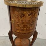 Transition style snack table in 20th century marquetry