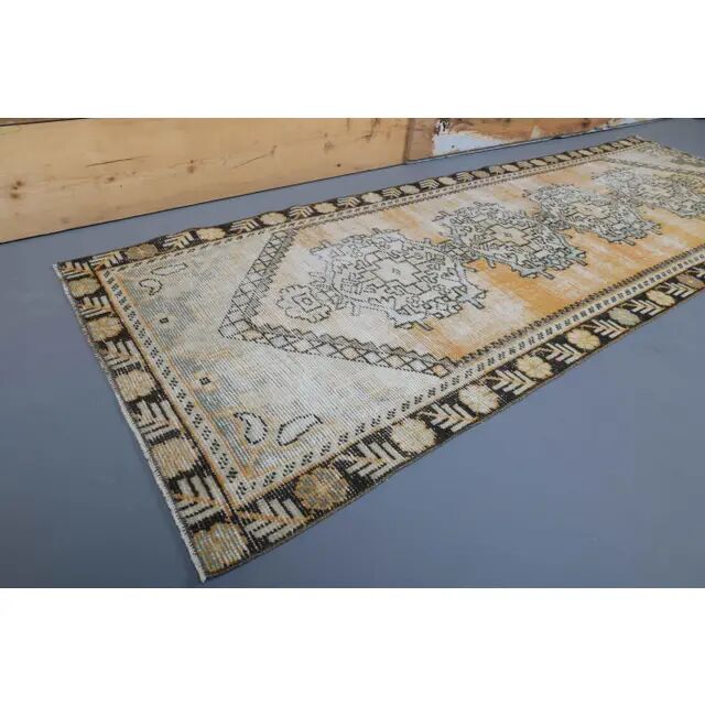 Vintage Turkish Hand-Knotted Runner Rug 90x252
