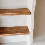 Linen-colored wooden shelf
