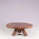 1970s round oak wood brutalist coffee table Netherlands
