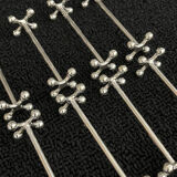 Christofle 12 holder knives balls model atomium very good condition ref CH10PC