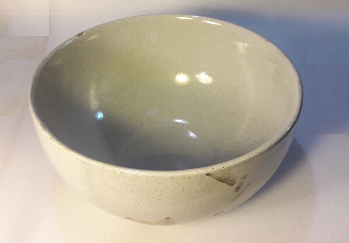 Sandstone salad bowl 23,5cm diameter vintage flat hollow