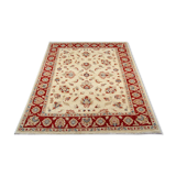 Traditional Afghan Ziegler Rug Handwoven Cream Wool Carpet- 165x195cm