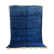 Moroccan Berber carpet Beni Ouarain plain blue mottled 3,19x2.24m