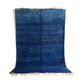 Moroccan Berber carpet Beni Ouarain plain blue mottled 3,19x2.24m