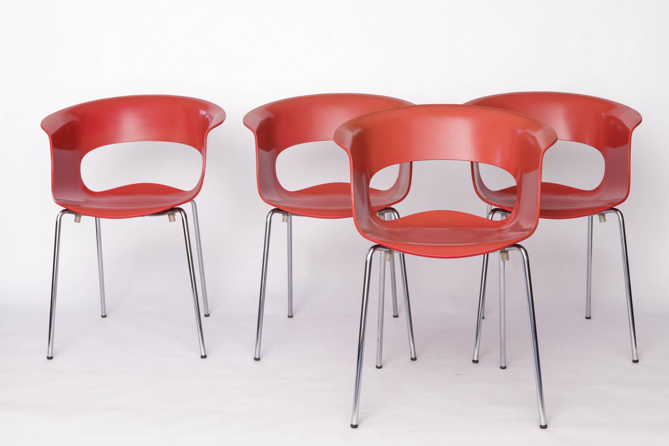 Set of 4 SCAB Design “Miss B” Chairs – Italian Stackable Chairs, 1990s