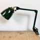 Industrial Green Enamel Adjustable Table Lamp, 1960s